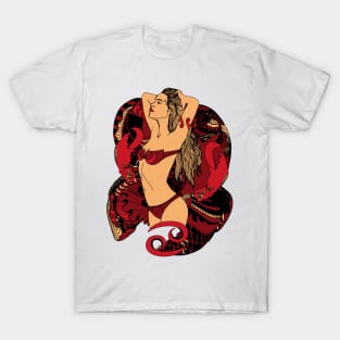 Red and Cream Cancer Beauty T-Shirt